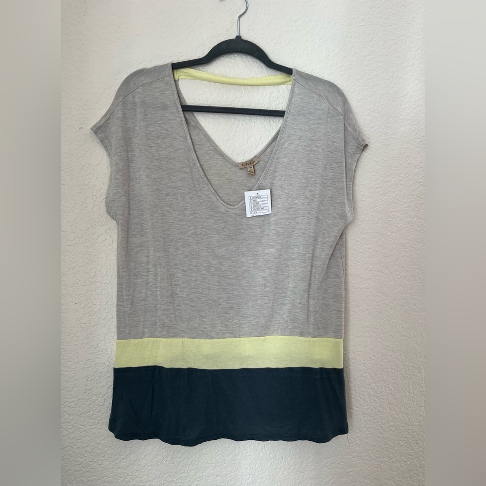 NWT Anthropologie Bordeaux Colorblock Luma Top Petite Medium